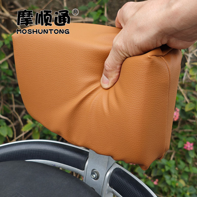 Electric Vehicle Rear Seat Backrest Anti-Collision Leather Backrest Cover Battery Vehicle Waist Protection Shock-Absorbing Backrest Sponge Pad Universal Backrest