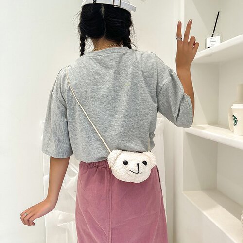 Mini sherpa bear bag 2024 new cartoon cute bear bag single shoulder doll crossbody bag trendy
