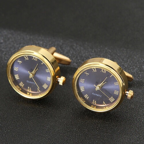 Men's Cufflinks Watch Functional Cuff Pins Formal Gifts Green Gold Clothing Shirt Accessories Stainless Steel Material
