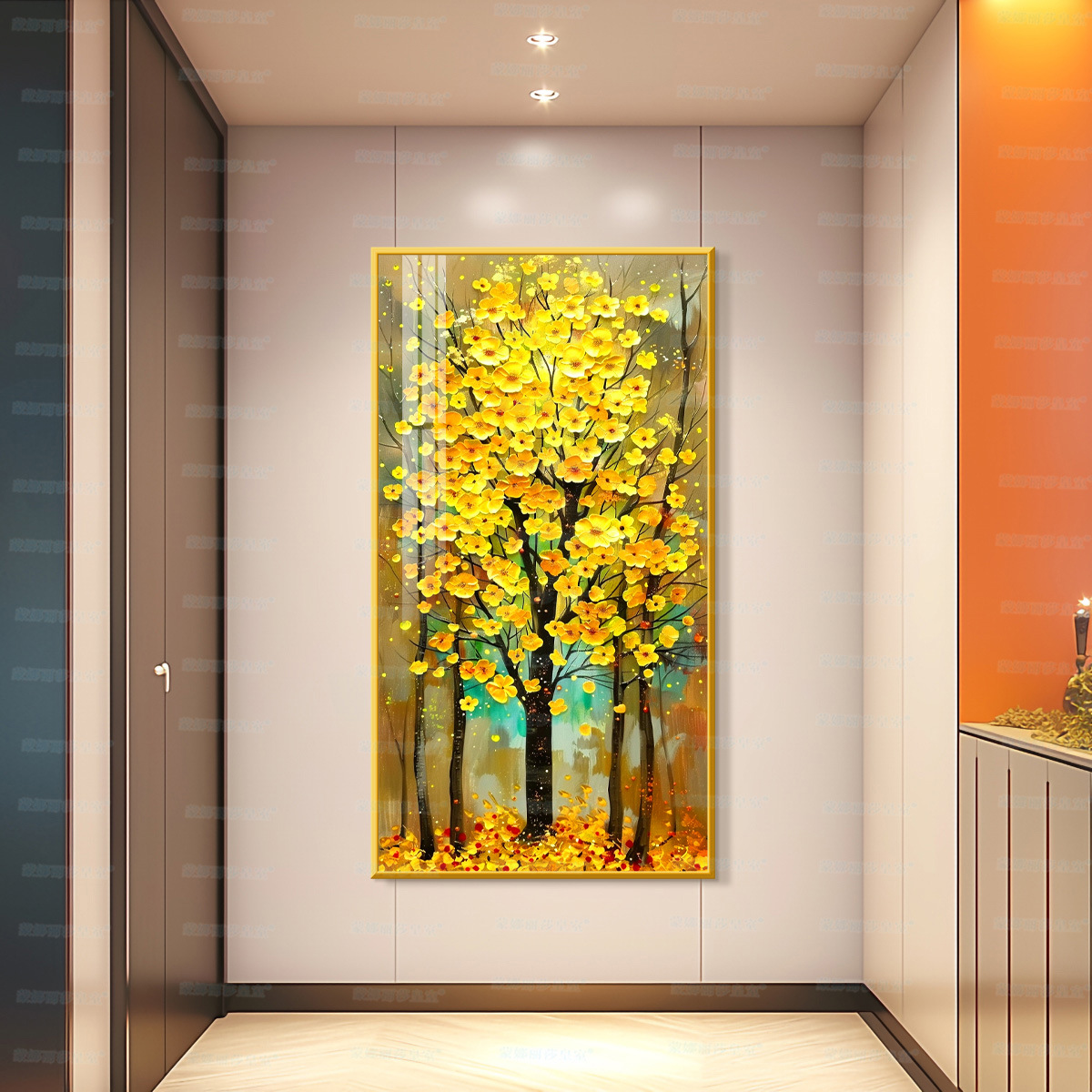 [Algodón importado] Mona Lisa pinturas de bordado cruzado real de otoño dorado simple bordado de hilo artesanal moderno image 3