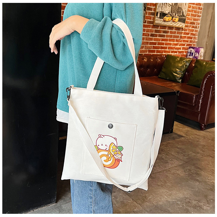 The new Korean-style cute Japanese-style single-shoulder bag is selling well. It's a simple and versatile canvas bag for college students' crossbody tutoring undefined