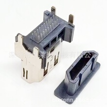 HDMI A�� 19PIN��ʽ���ĸ�� 180��ֱ�� ���_���DIP ��H=16.0MM