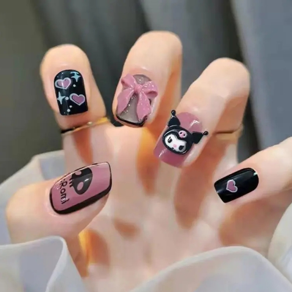 Promoción de tiempo limitado transfronteriza parches de uñas simples chicas calientes parches de uñas falsas al por mayor comercio exterior desgaste parches de uñas image 12