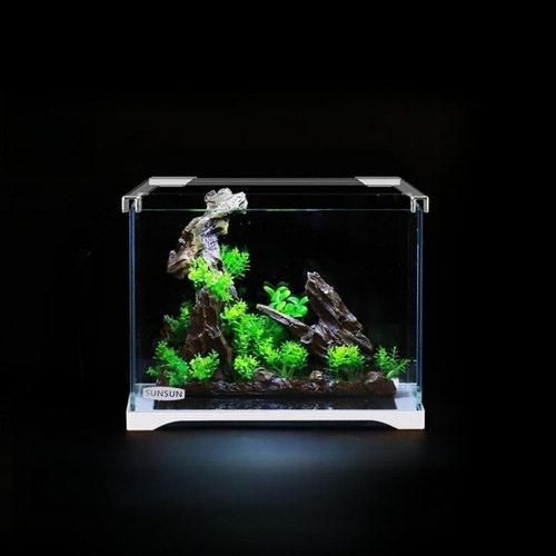Fish tank small aquarium desktop glass living room landscaping aquatic plant tank fighting fish tank turtle tank lazy person