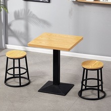 实木凳快餐店桌椅组合面馆小吃餐饮店桌椅早餐奶茶店商用桌椅餐饮