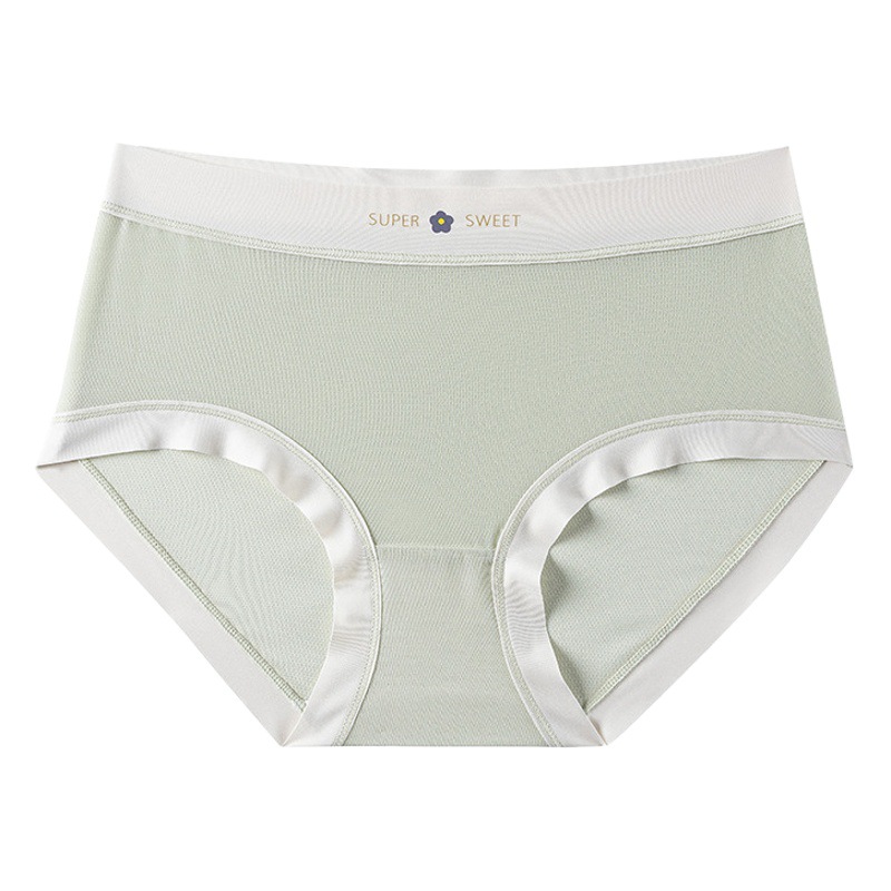 Ropa interior de mujer verano seda de hielo delgada desnuda ajustada absorción de humedad transpirable entrepierna antibacteriana chica simple calzoncillos dulces