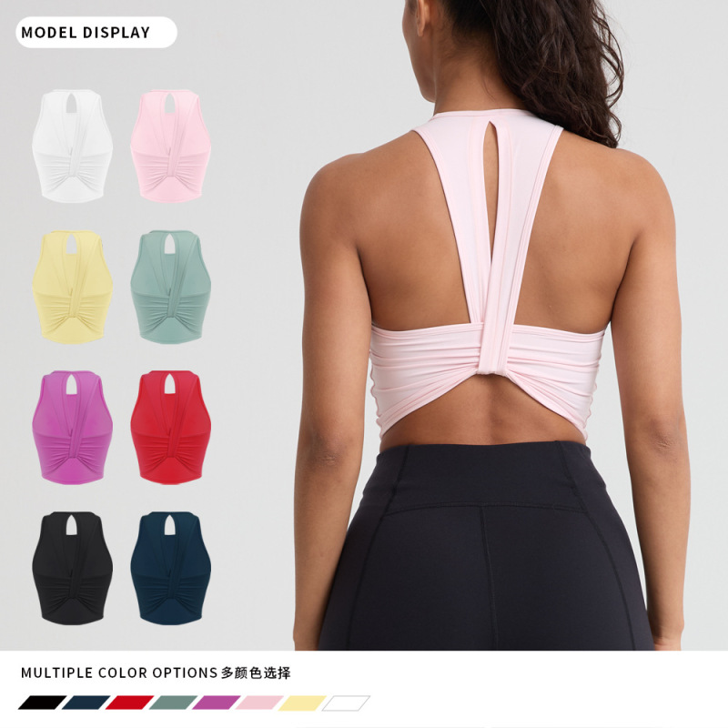 Cross-Border 2026 Spring/Summer Professional High-End Fashion Integrated Chest Pad Beauty Back Yoga Bra Running Training Fitness Vest