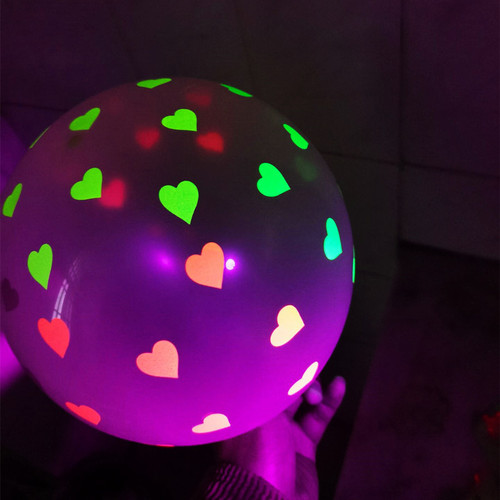 Cross-border fluorescent balloon 12 inches 2.8g transparent fluorescent polka dot balloon candy color love wedding party decoration