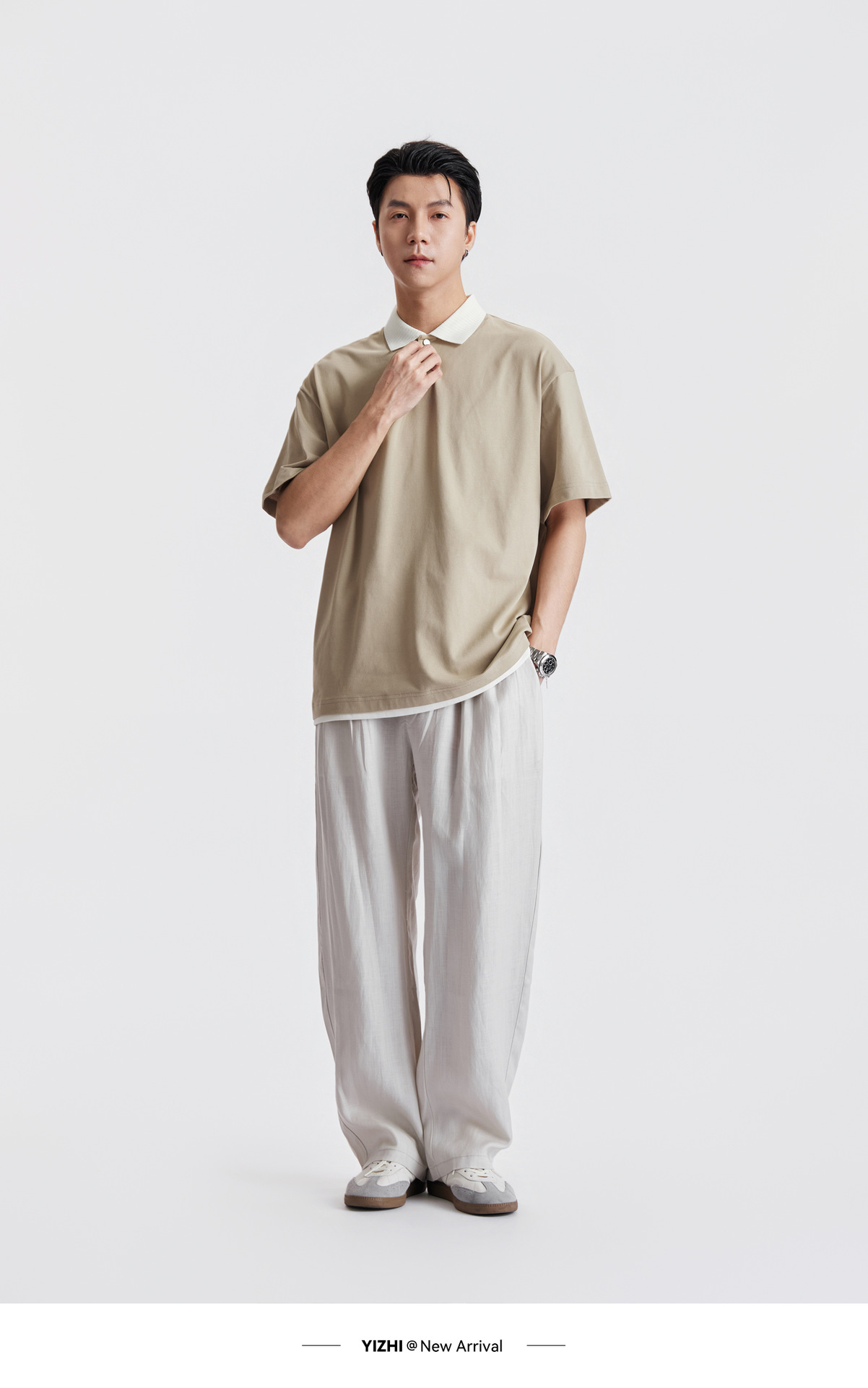 Áo Polo Nam Cổ Bẻ Phong Cách Cổ Điển, Chất Liệu Cotton Thoáng Mát, Form Rộng Vai Xuôi — màu sắc chi tiết 18