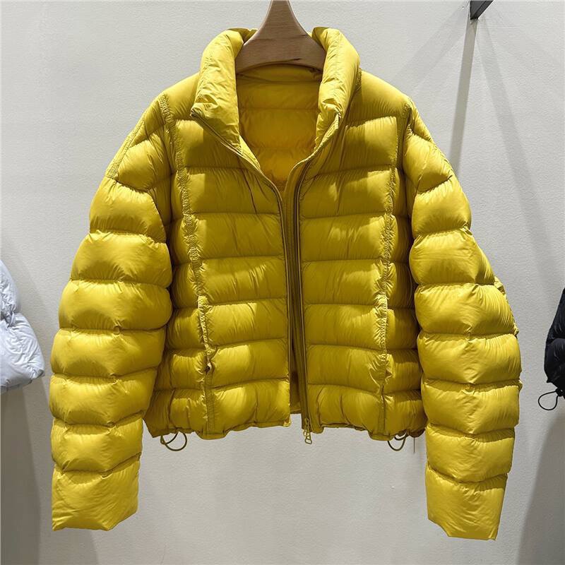 50 White Duck down Women's Stand Collar Autumn and Winter New Rib Puff Candy Color Bread Jacket Fashionable Elegant Loose and Slimming Look 50 White Duck down Women's Stand Collar Autumn and Winter New Rib Puff Candy Color Bread Jacket Fashionable Elegant Loose and Slimming Look
