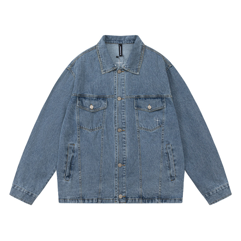 Herrenbekleidung Nische High Sense Denim Herren- und Damen-Ins Fashion Brand Casual Loose Jacket_voghion.com