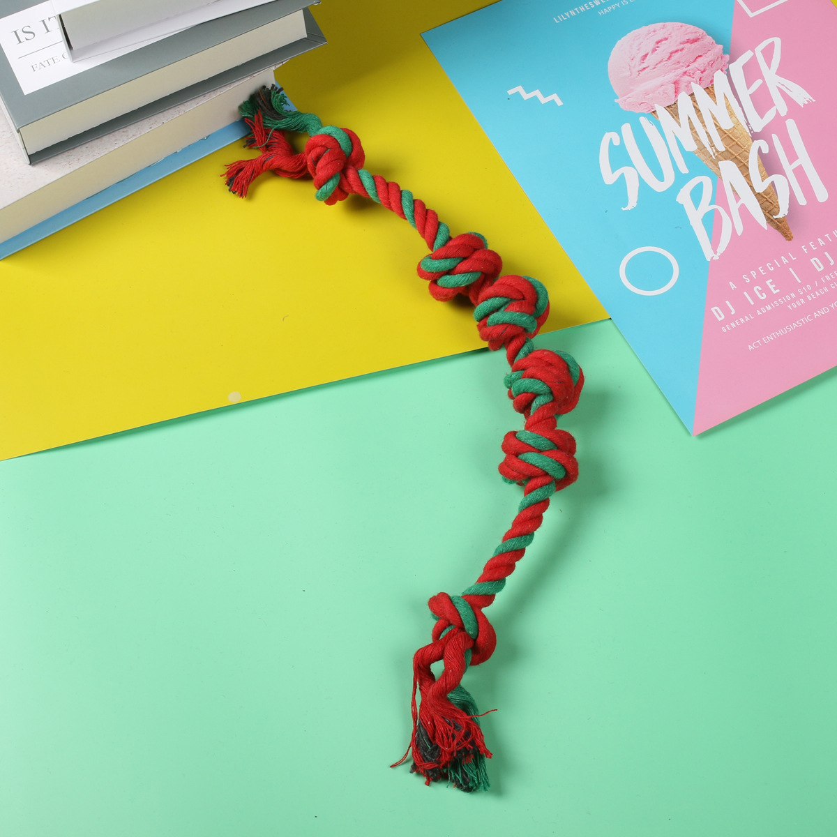 Amazon venta caliente juguetes para mascotas de Navidad juego de regalos perros de molienda dientes de limpieza de dientes cordón nudo fábrica de juguetes para perros en stock