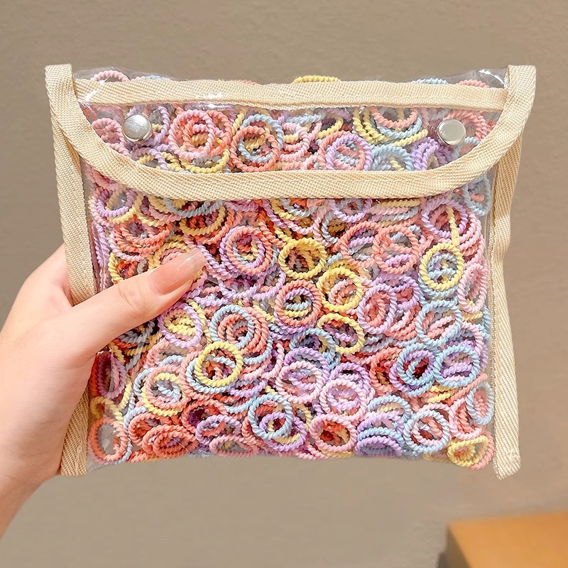 Baby pulgar anillo de pelo no daña cabello pequeño para niños correa de correa de color para niñas para el cabello de bebé cuerdas para el cabello adornamientos