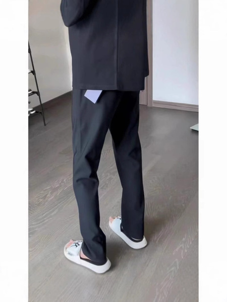 Fashionable knitted elastic casual trousers