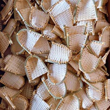 潮汕竹编畚箕开口小簸箕编织工艺品迷你款墙装手提饰拍摄道具背景