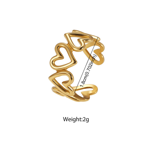 Retro fashionable ring stainless steel heart shaped