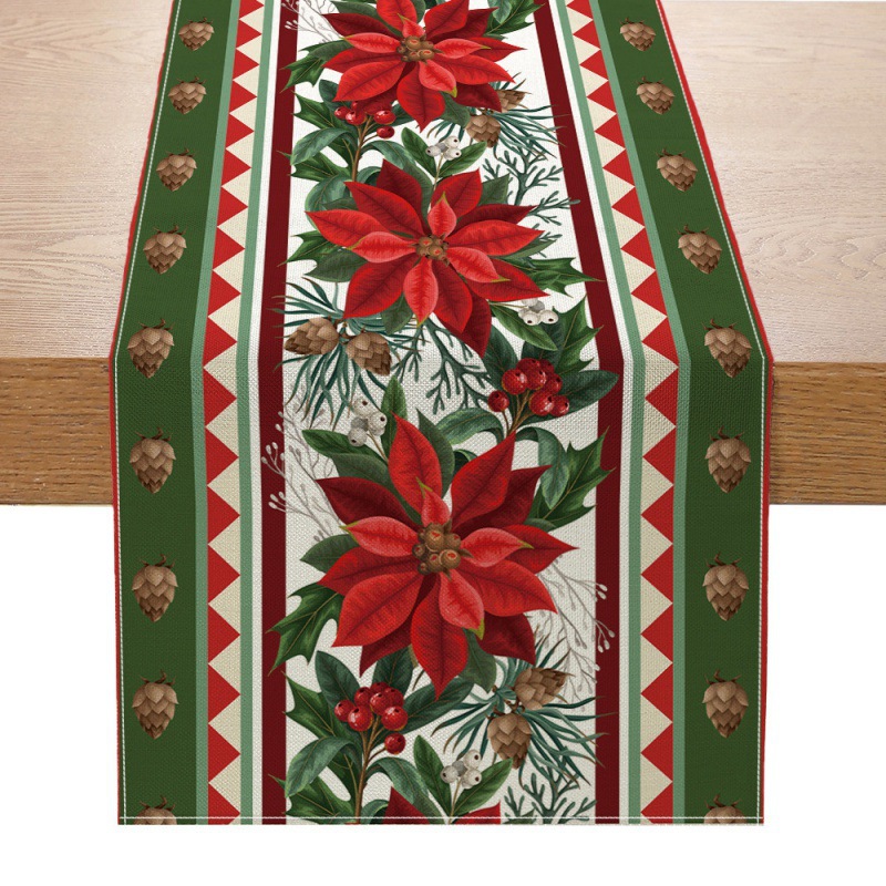 Tapete de Mesa Navideño con Estampado Creativo, para Decoración
