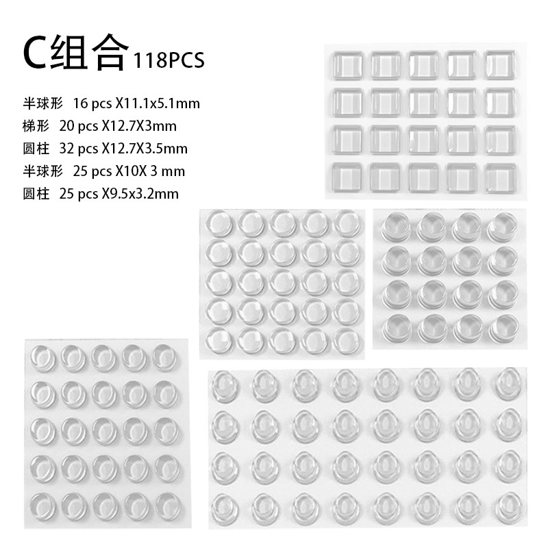 Combinación C; transparente; almohadilla a prueba de golpes