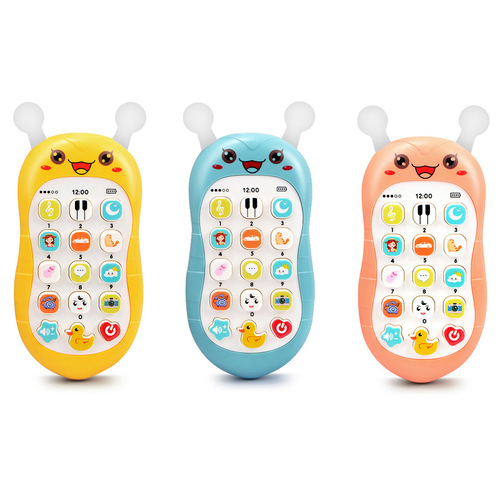 Baby chewable teether, baby bilingual simulation mobile phone music toy, early education telephone, baby story learning machine
