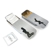 工厂供应铁盒避孕套礼盒装 推拉盒糖果避孕套铁盒