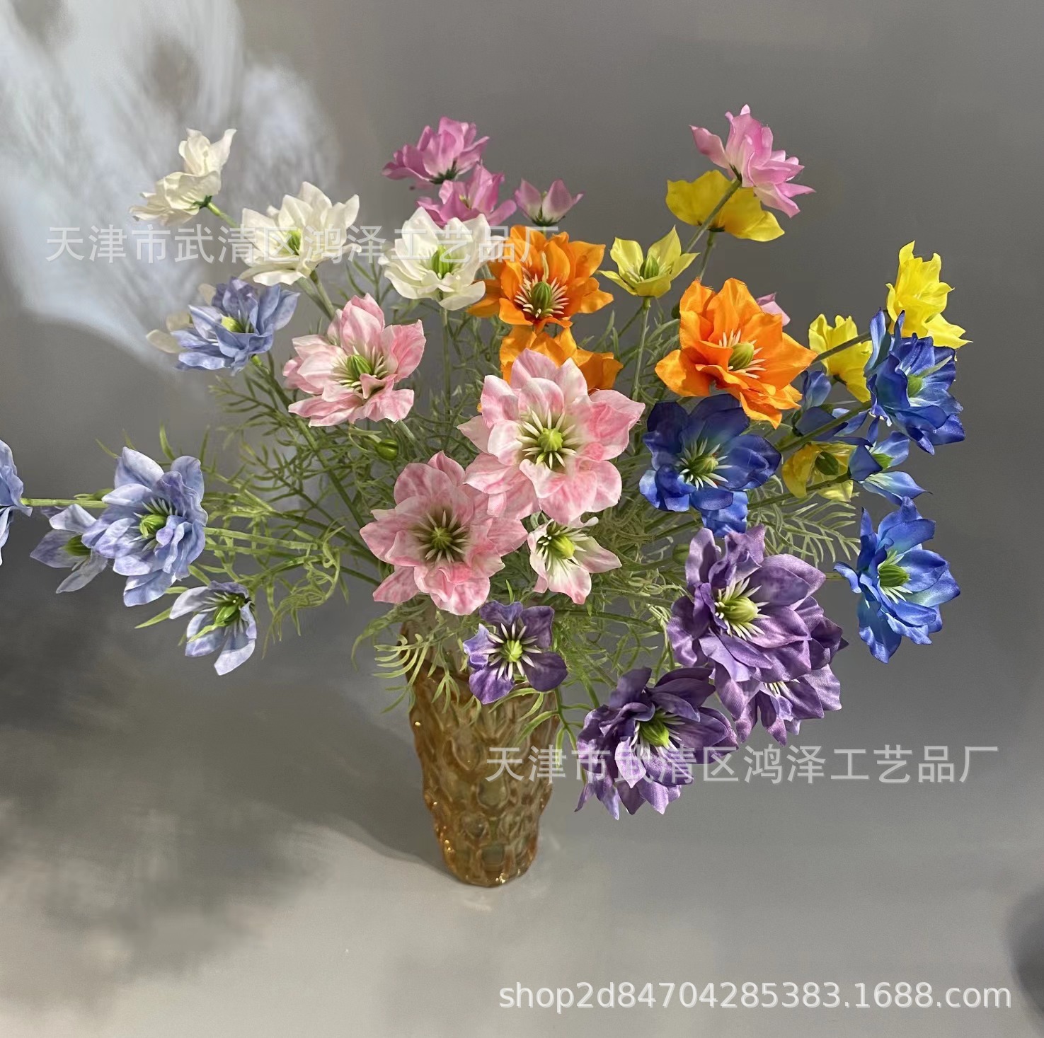 5 중국 장미 3D 인쇄 Gesang 꽃 시뮬레이션 웨딩 홈 장식 가짜 꽃 야외 장식 코스모스