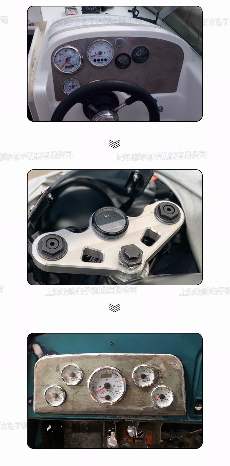 52mm Pointer Tachometer Engine Speedometer Universal Instrument for Modified Vehicles and Boats, Connects to Speed Sensor