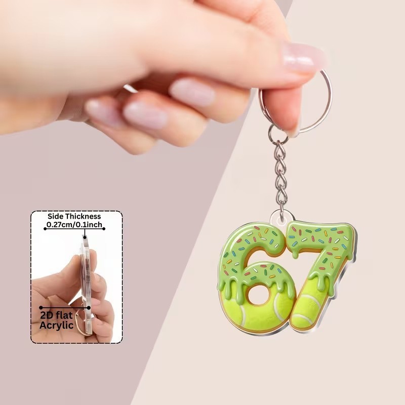 Colgante transfronterizo 2D plano creativo llavero acrílico fútbol béisbol baloncesto rugby voleibol simple 67 claves