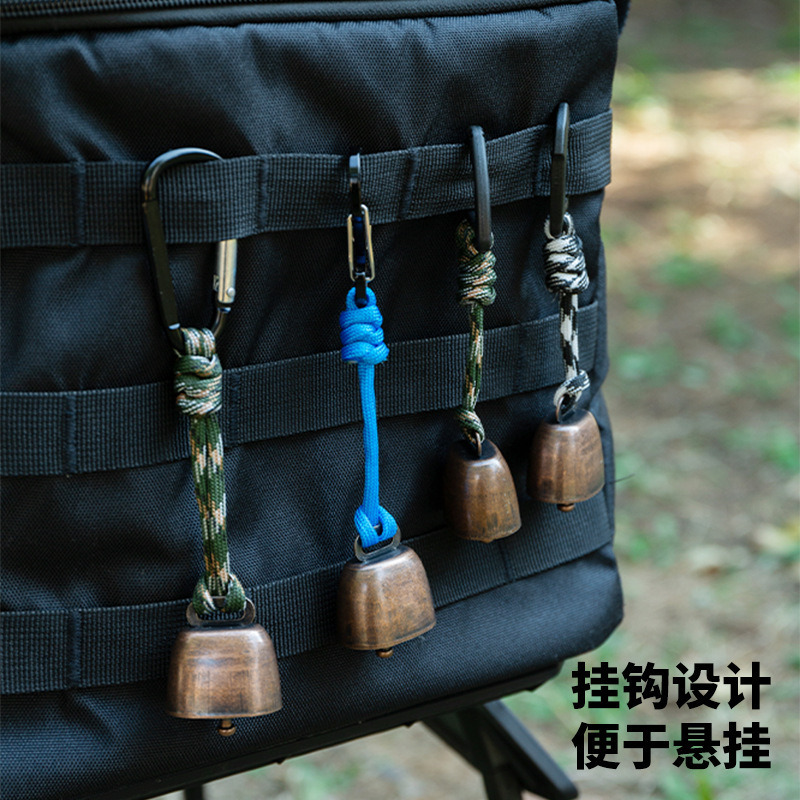 Outdoor Hiking Camping Bear Repellent Cast Iron Bell Mountaineering Keychain Hand-Woven Belt Retro Super Loud Cowbell Outdoor Hiking Camping Bear Repellent Cast Iron Bell Mountaineering Keychain Hand-Woven Belt Retro Super Loud Cowbell