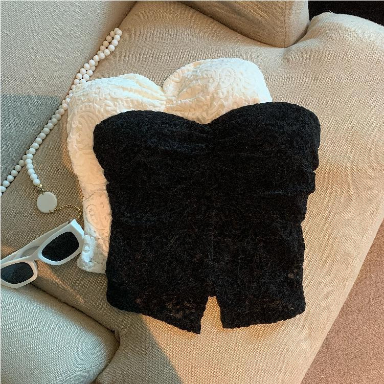 Summer retro lace base bra top