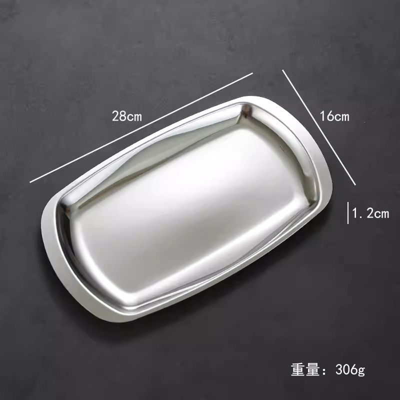 メーカー卸売り韓国式ステンレス焼肉皿鍋牛肉皿平底バーベキュートレイ金色円盤菓子|undefined