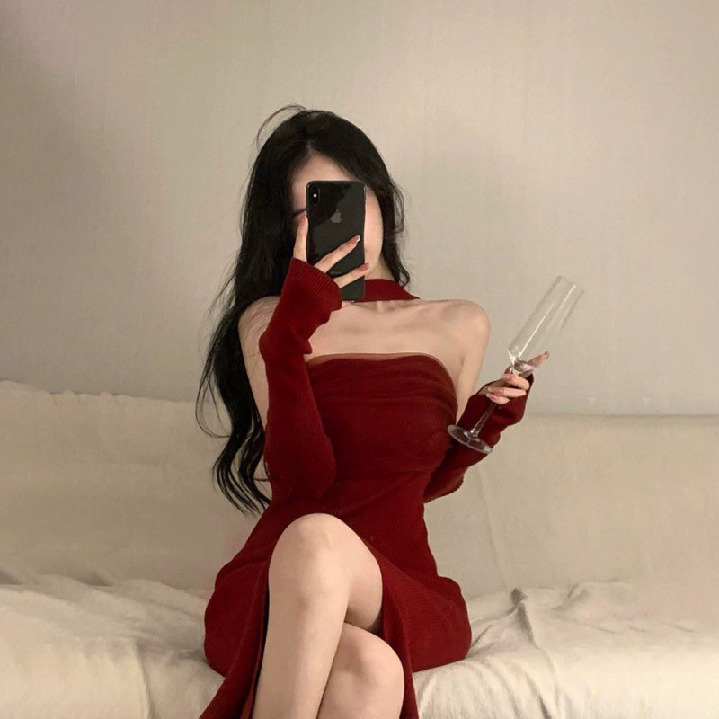 Красное платье платье-топочка Хепберн хочет ветер костюм легкий экстравагантный дизайн вечеринка новые женские летние волосы