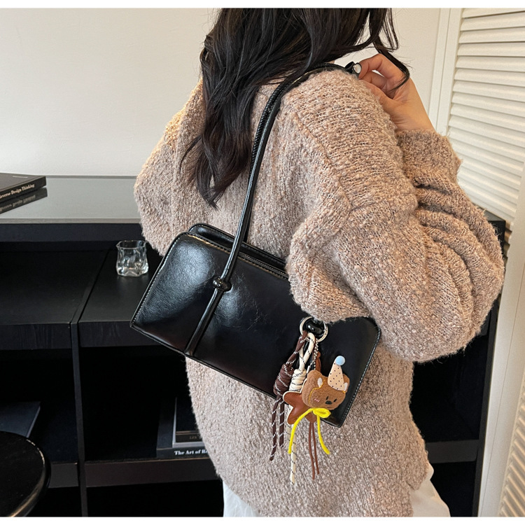 This Year's Popular Solid Color Underarm Bag for Women, Vintage Oil Wax Leather Handbag, Shoulder Bag, Crossbody Tote Bag, Trendy Handbag This Year's Popular Solid Color Underarm Bag for Women, Vintage Oil Wax Leather Handbag, Shoulder Bag, Crossbody Tote Bag, Trendy Handbag