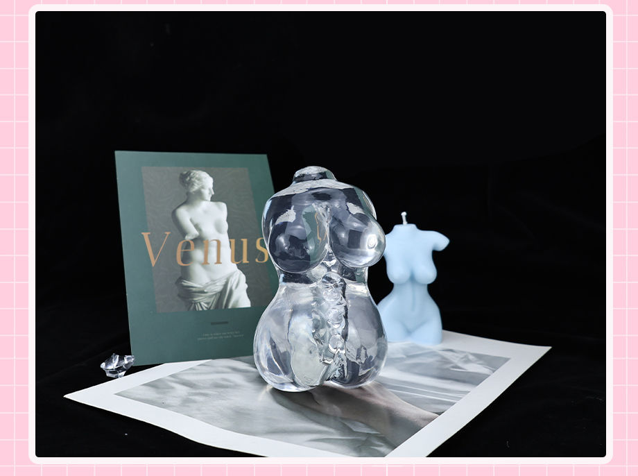 Transparent TPE Manual Masturbator Half-Body Sleeve with Realistic Inverted Mold Texture — detail image 19