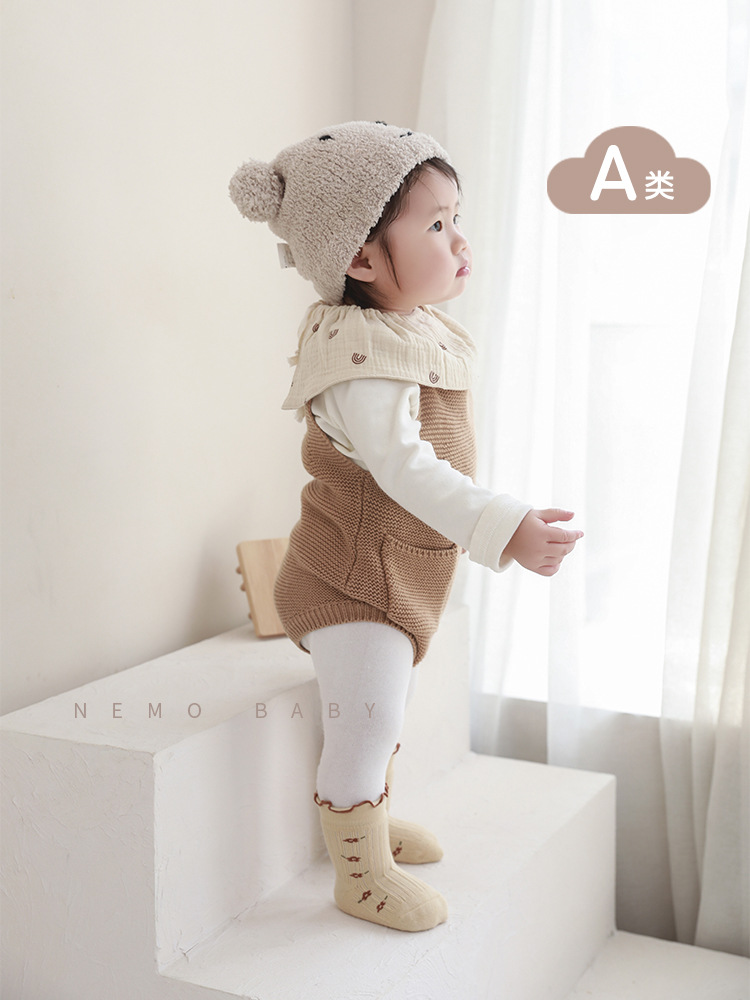 2023 invierno nuevo bebé niñas calcetines engrosados Terry cálido bebé calcetines princesa encaje niñas media pantorrilla Calcetines