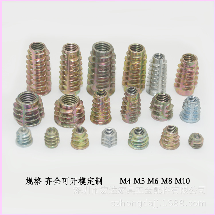 内外牙梯形螺母M4M5M6M8M10锌合金带介内外牙螺母大介沉头螺母