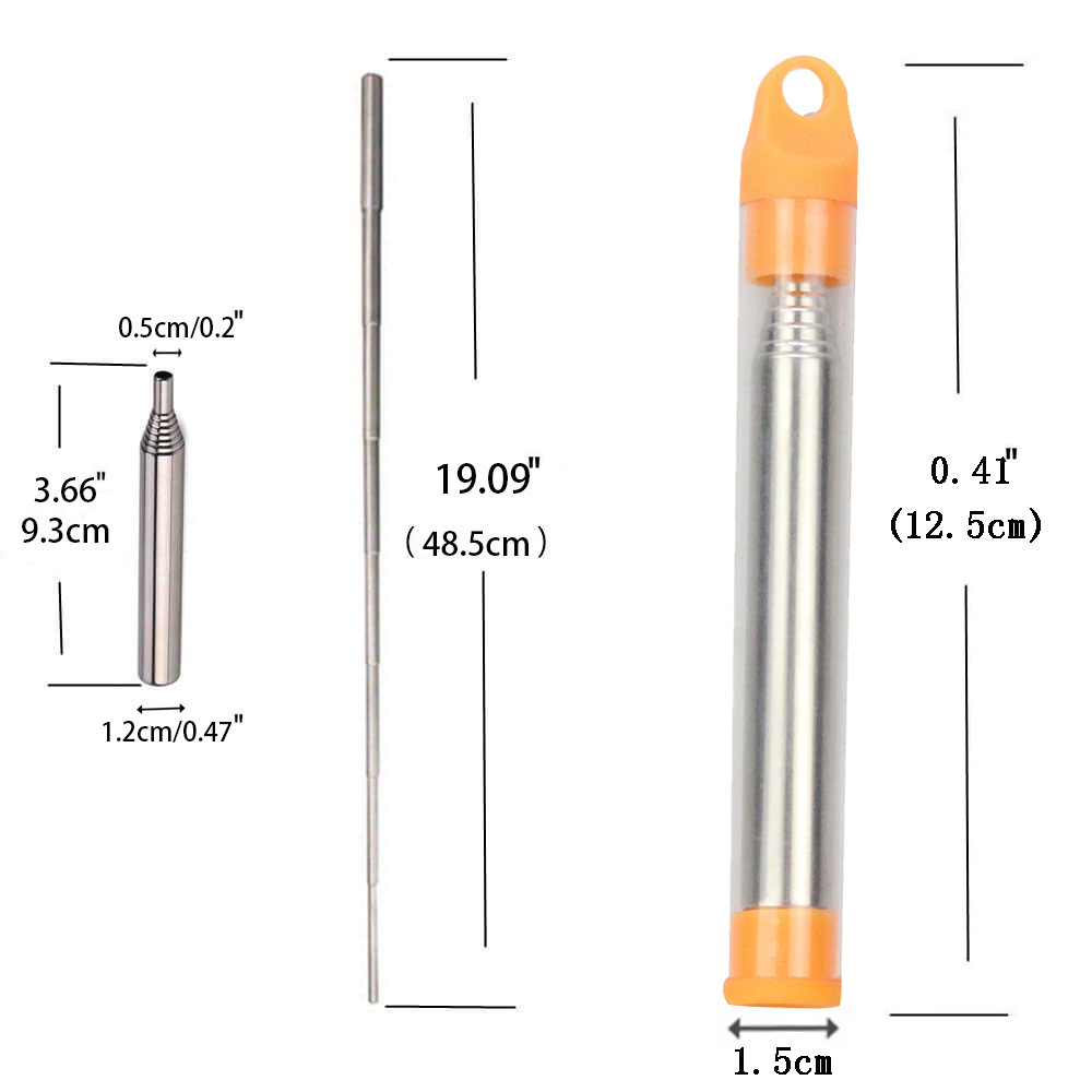 Stainless steel blower tube, blower, camping fire-starting tool, retractable blower stick, Pocket Bellow