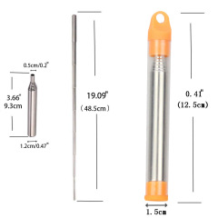 Stainless steel blower tube, blower, camping fire-starting tool, retractable blower stick, Pocket Bellow