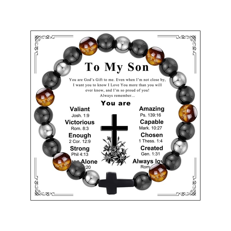 Triple Protection Bracelet Black Gallstone Cross 8mm Tiger Eye Stone Combination Bracelet Men's Cross Bracelet Jewelry Triple Protection Bracelet Black Gallstone Cross 8mm Tiger Eye Stone Combination Bracelet Men's Cross Bracelet Jewelry