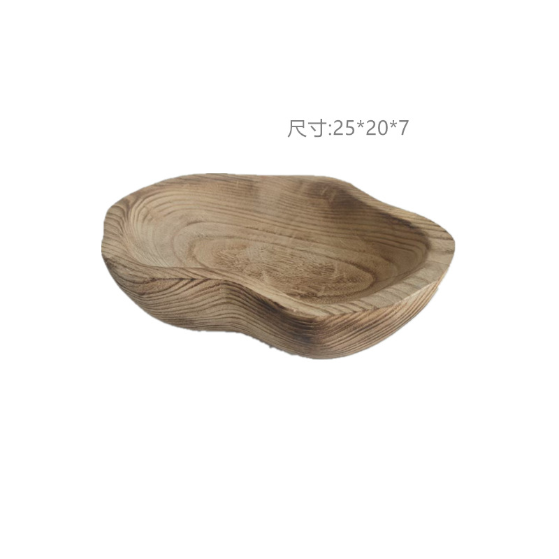 Ventas de la fábrica bandeja de madera hecha a mano decoración plato merienda plato de fruta B & B decoración de escritorio del hogar adornos