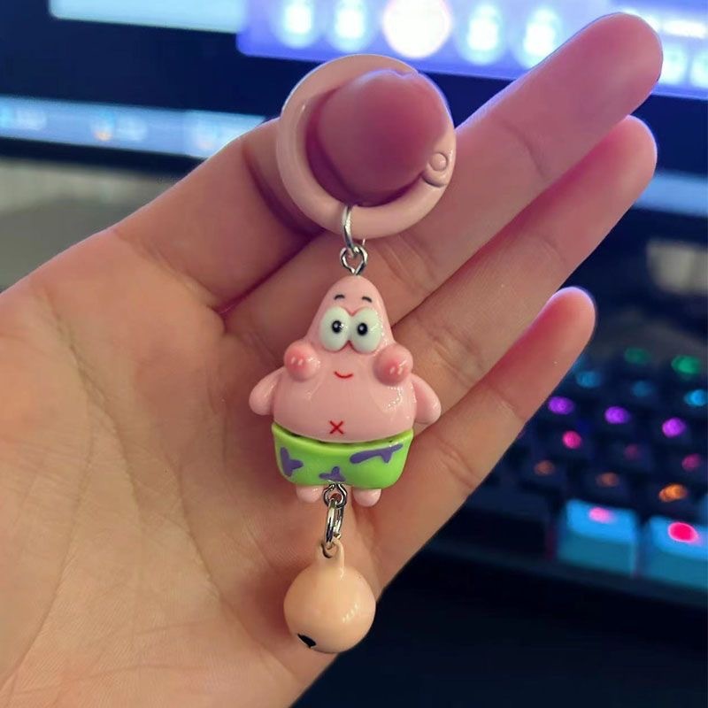 インターネット有名人のカップルスポンジボブパイクスターキーホルダー漫画のイメージかわいい学生カップルベビーペンダントアクセサリー|undefined