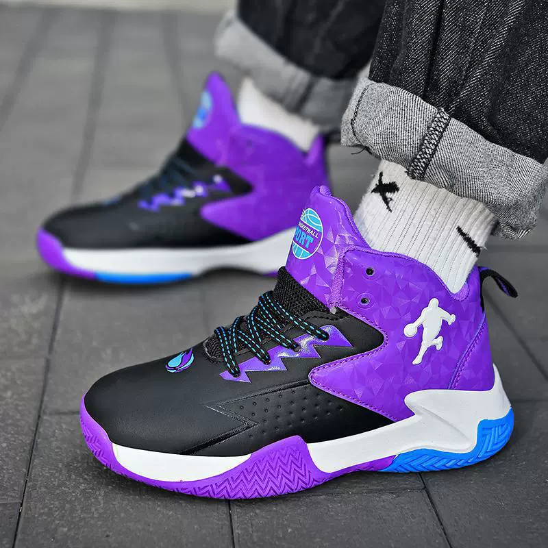 2036 детская баскетбольная обувь осень-зима высокая кожаная лапша