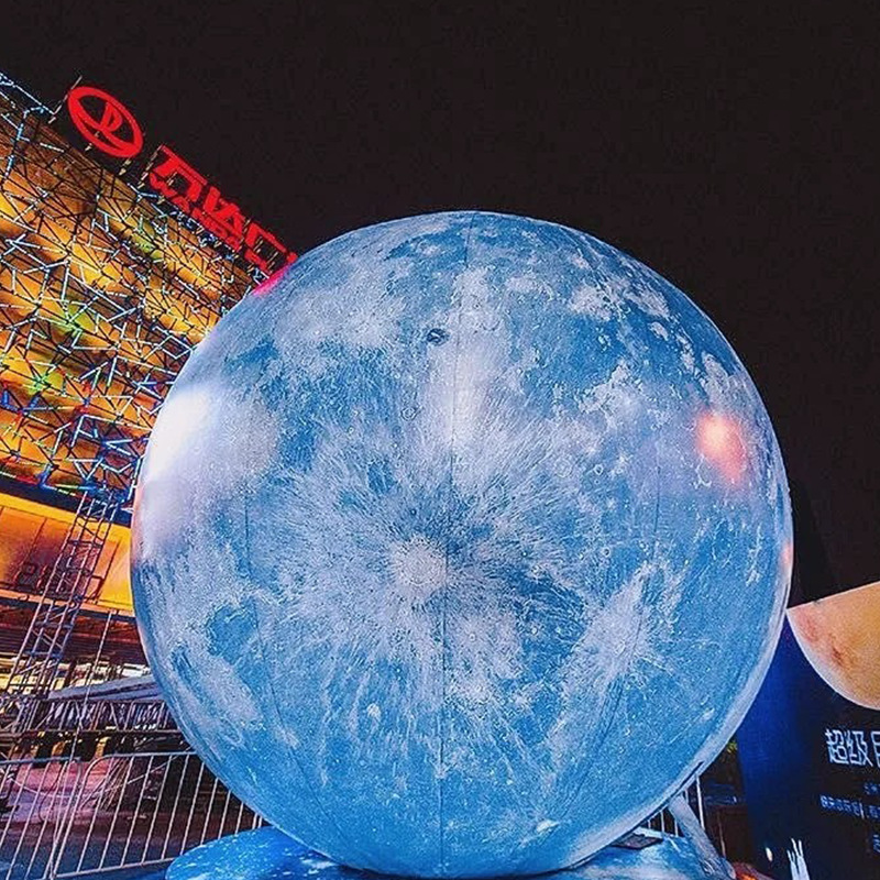 充气月球卡通气模美陈ip公仔定 制商场户外大型龙年吉祥物人偶
