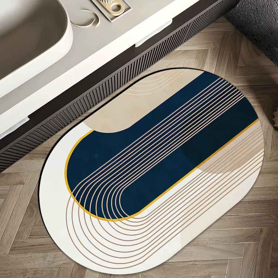 Скандинавские геометрические коврики из диатомовой грязи, коврики для домашней ванной комнаты, абстрактные коврики для входных дверей, впитывающие коврики для ванной комнаты