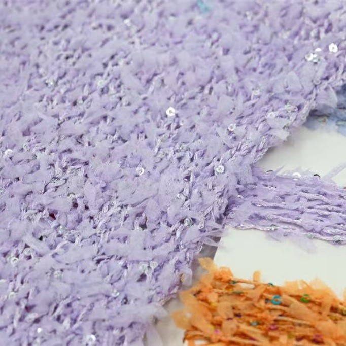 3.8支蝴蝶珠片纱 网红纱 珠片纱 蝴蝶纱段染珠片蝴蝶纱段染蝴蝶纱