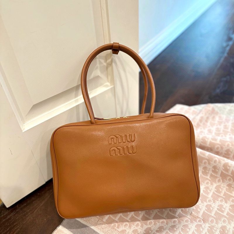 New Miu Bowling Briefcase Shoulder Tote Women's Bag Retro Casual Long-Handle Handbag for Women New Miu Bowling Briefcase Shoulder Tote Women's Bag Retro Casual Long-Handle Handbag for Women