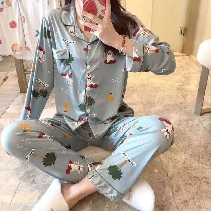 Cardigan Pijamas Mujer Otoño e Invierno Internet celebridad lindo traje de dos piezas de manga larga casual primavera coreana y otoño princesa estilo ropa para el hogar image 37