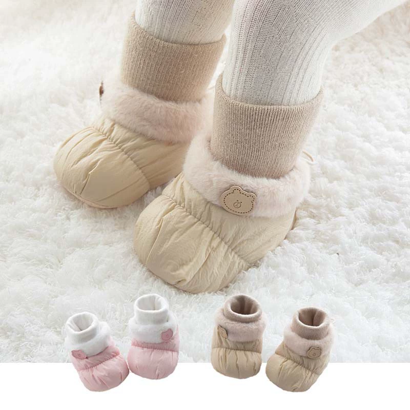 Зимние детские ботинки для мальчика 2025 года, на флисовой подкладке, утолщенные, теплые, хлопковые, для малышей, носки-ботинки для девочек, нескользящие, цельные, дропшипинг