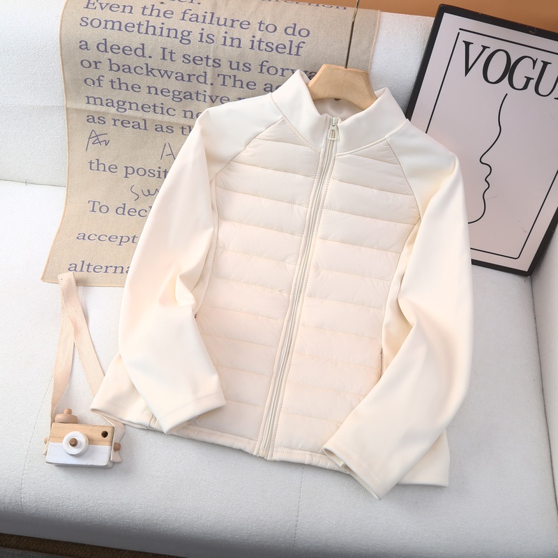 621 Patchwork Lightweight down Cotton Jacket for Women, Inner Lining Small Cotton Coat, New Autumn and Winter Solid Color Cotton Jacket, Yoga Wear