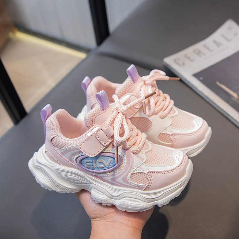 Детская спортивная обувь 2024 весна и осень новый мальчик кроссовки мягкая подошва легкая дышащая девушка мода повседневная одиночная обувь