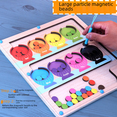 Magnetic Color Sorting Board Educational Toy for Young Children, Early Learning Cognitive Development, Magnetic Pencil Pushing and Bead Maze Game